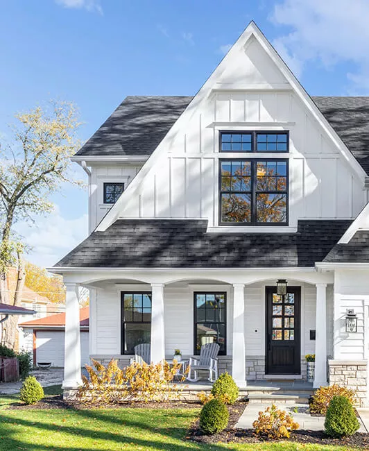 White house with large windows