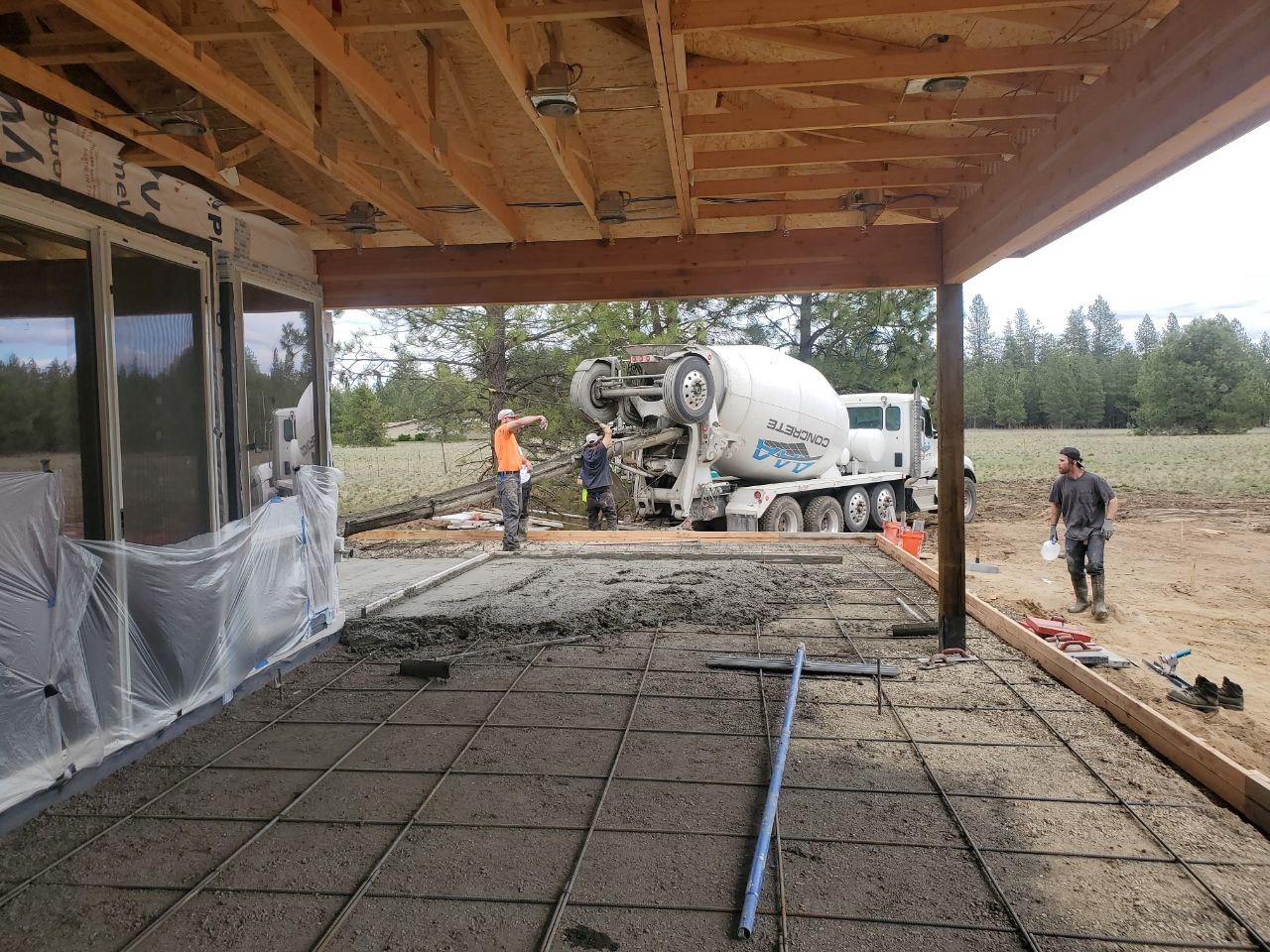 Pouring concrete