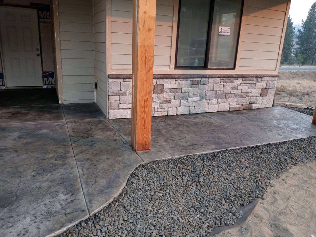 Beautiful concrete ground in front of a house