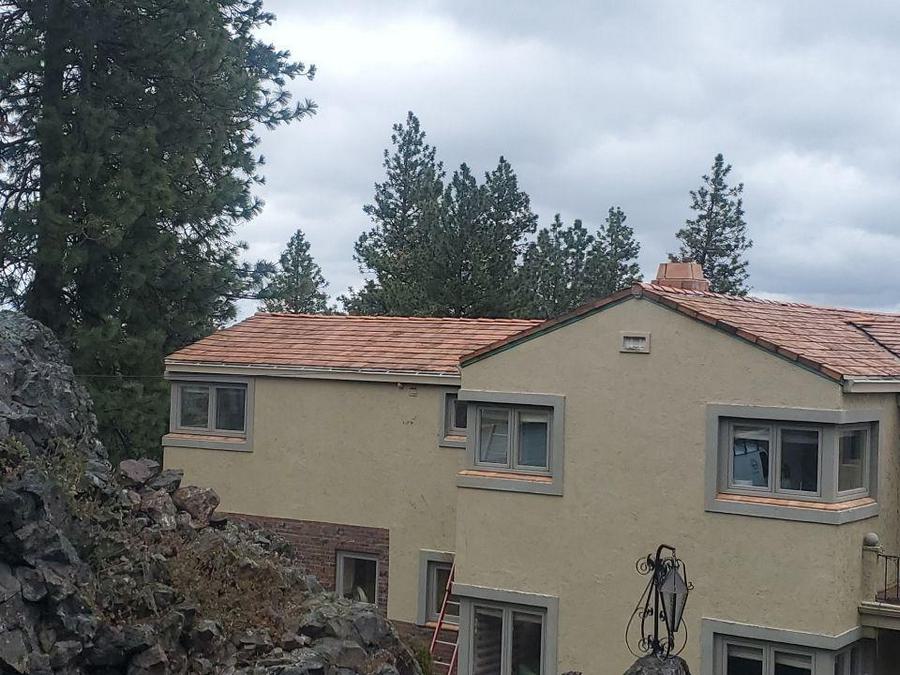 Two-story house with a steep roof